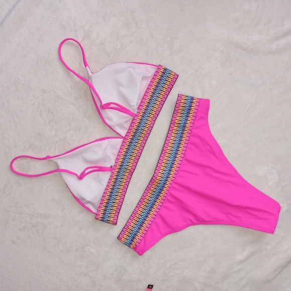 Pink NWOT Hi Cut Bikini size Large - Picture 5 of 8